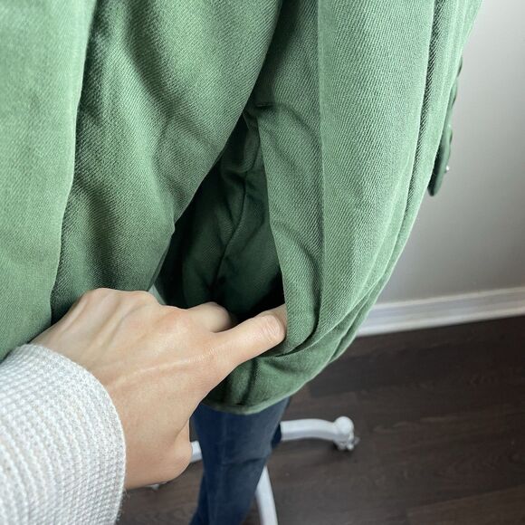 RAG & BONE Liner Quilted Slub Cotton Canvas Jacket Army Green Size Large Boho - Picture 3 of 9